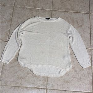 White knitted sweater
